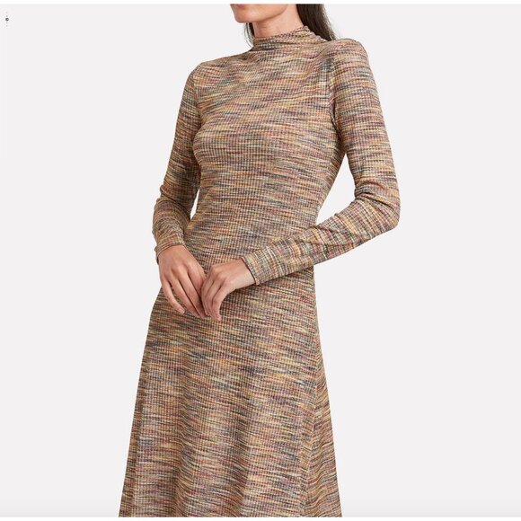 Samsoe Samsoe Size S Lydia Ribbed Knit‎ Midi Sweater Dress Multicolor A-Line - Picture 2 of 12